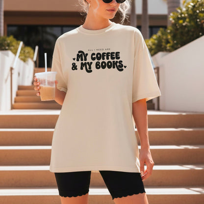 All I Need Are My Coffee & My Books Gildan Softstyle Shirt - Starry Skies Austin