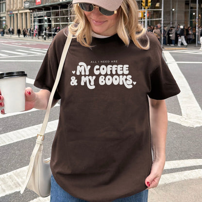 All I Need Are My Coffee & My Books Gildan Softstyle Shirt - Starry Skies Austin