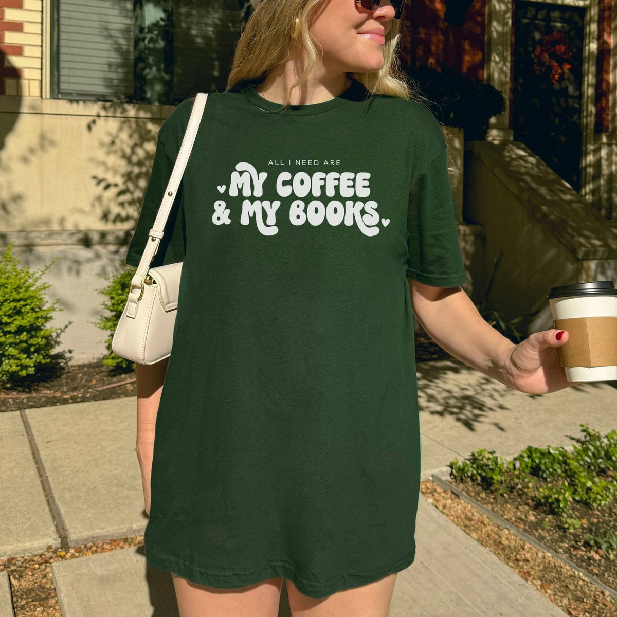 All I Need Are My Coffee & My Books Gildan Softstyle Shirt - Starry Skies Austin