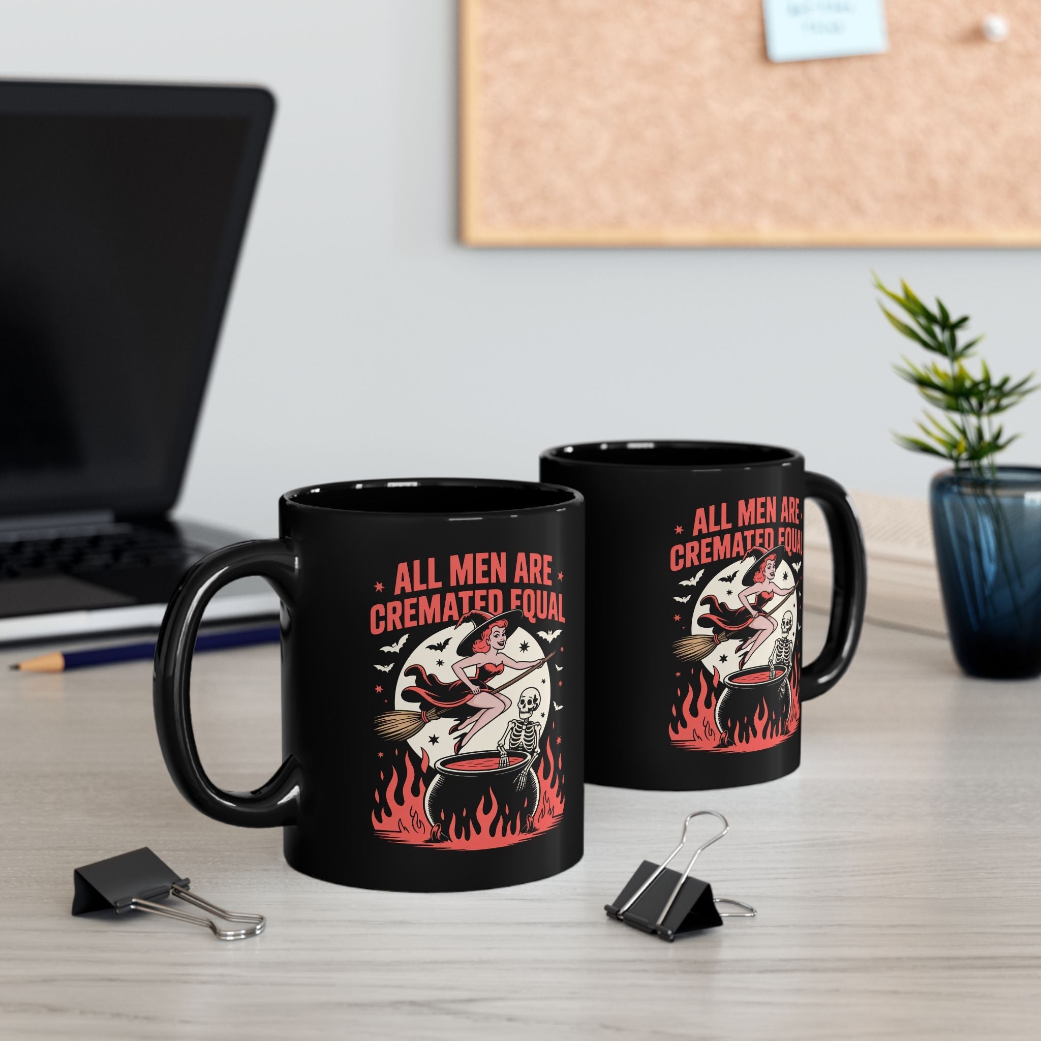 All Men Are Cremated Equal Spooky Mug - Starry Skies Austin