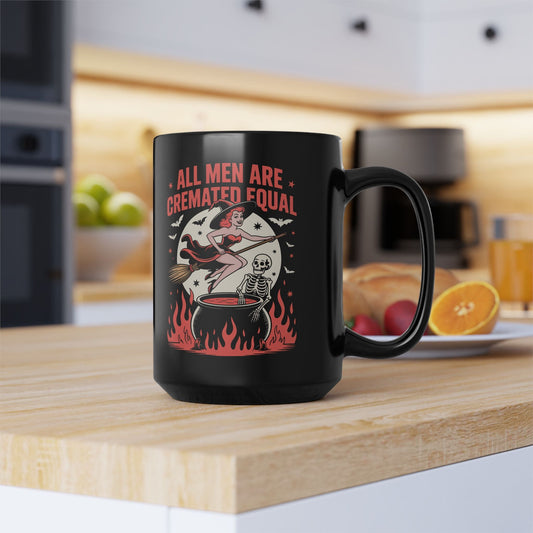 All Men Are Cremated Equal Spooky Mug - Starry Skies Austin