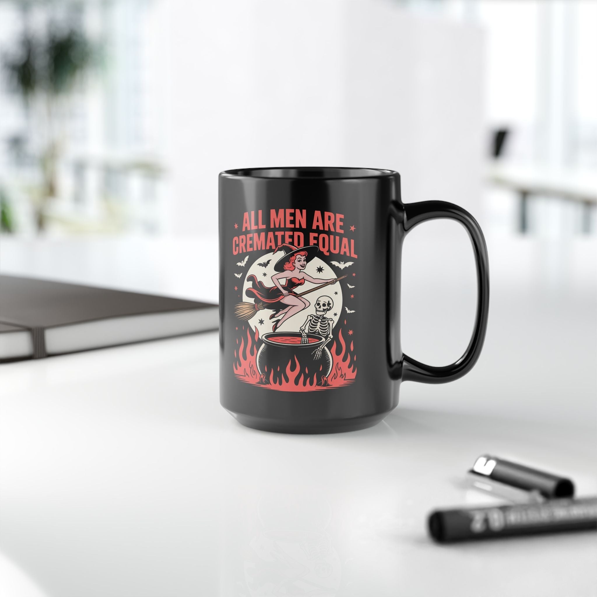 All Men Are Cremated Equal Spooky Mug - Starry Skies Austin