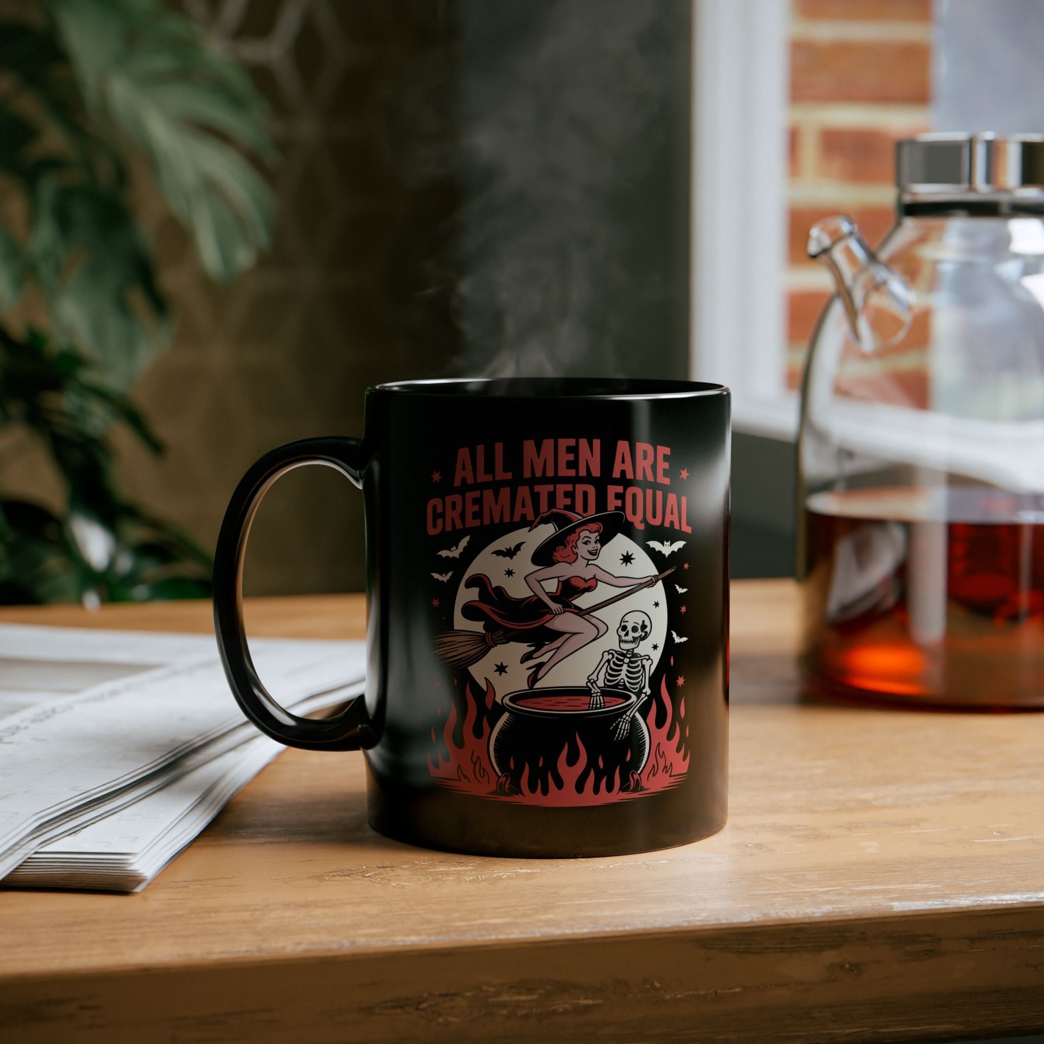 All Men Are Cremated Equal Spooky Mug - Starry Skies Austin