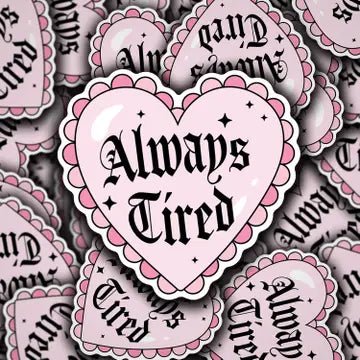 Always Tired Heart Sticker - Starry Skies Austin