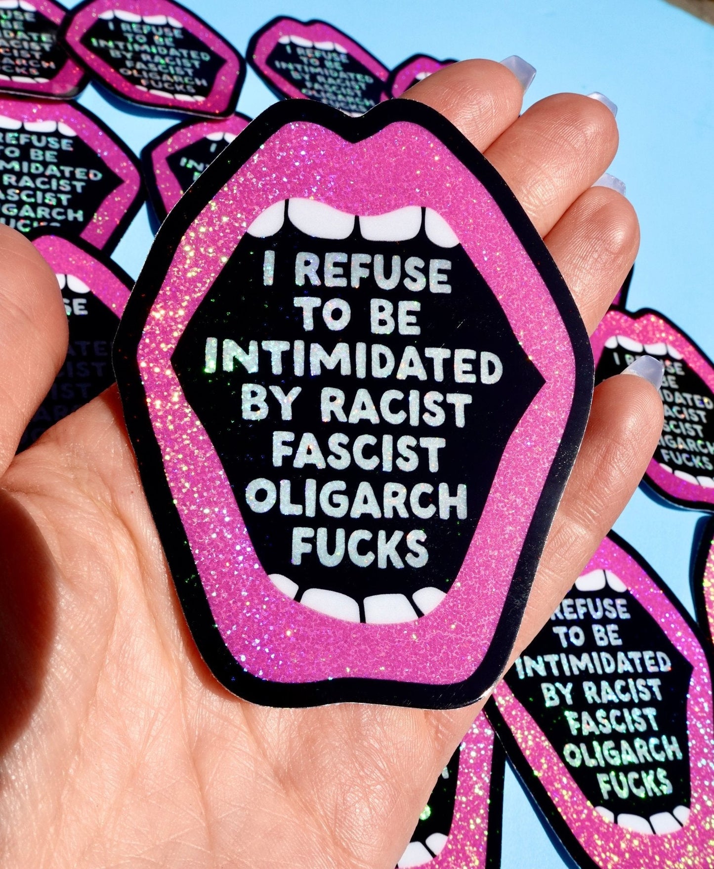Anti - Fascist Statement Sticker - Starry Skies Austin