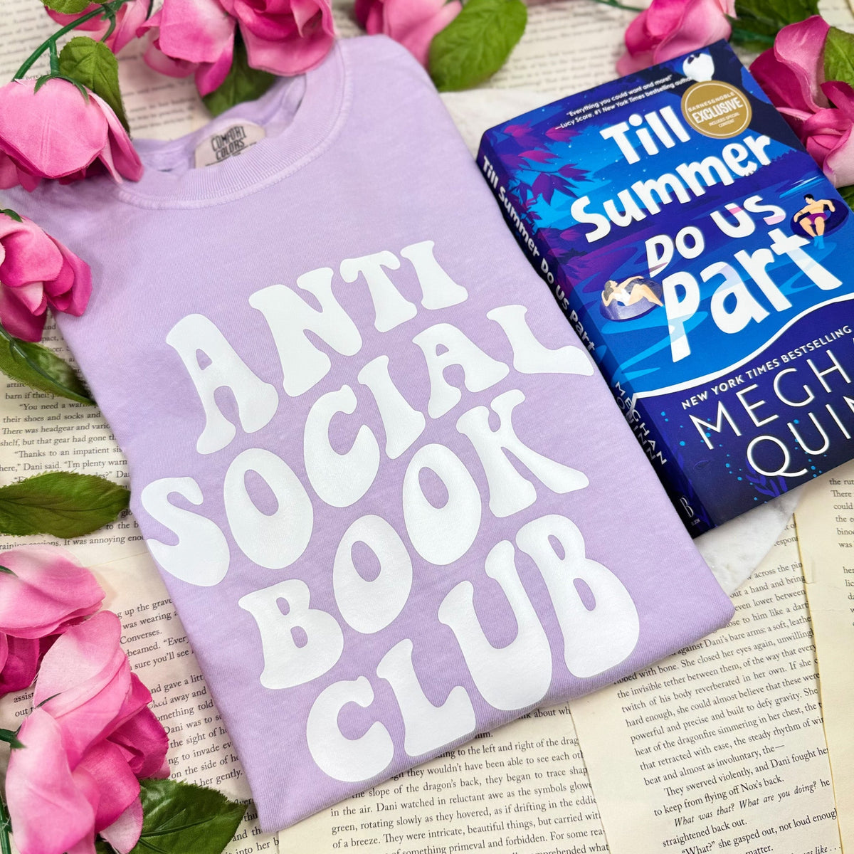 Anti Social Book Club Comfort Colors Heavyweight Boxy Cropped Shirt - Starry Skies Austin