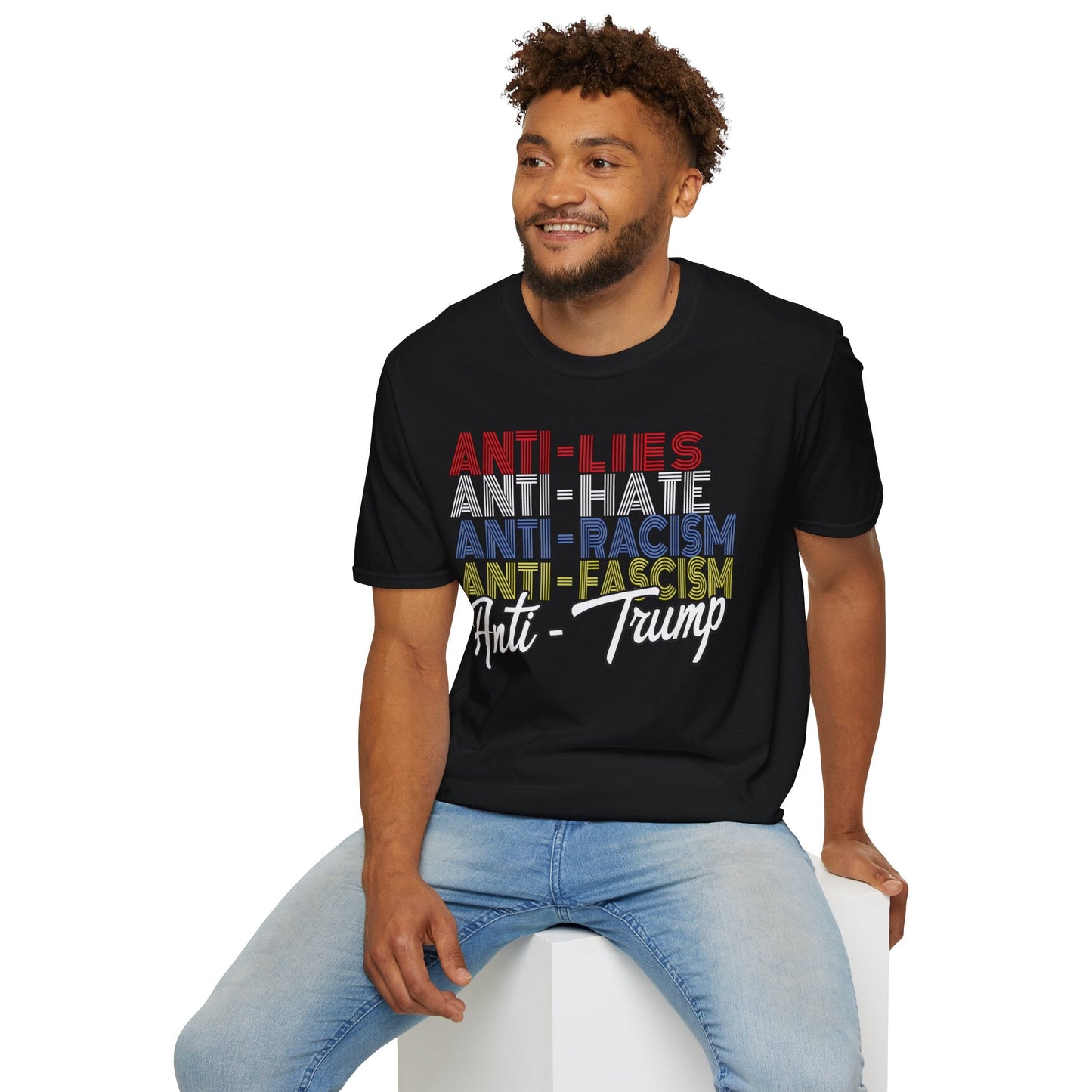 Anti - Trump Statement Softstyle Tee - Starry Skies Austin
