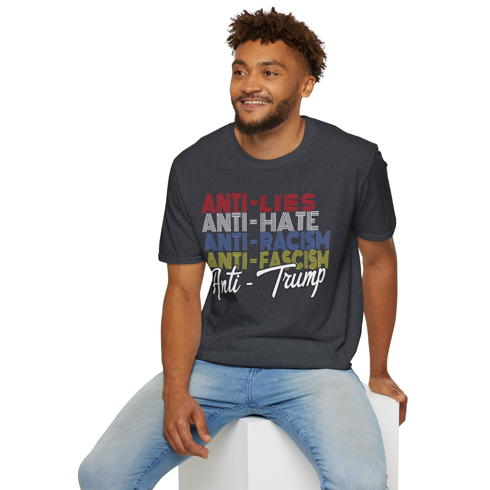 Anti - Trump Statement Softstyle Tee - Starry Skies Austin