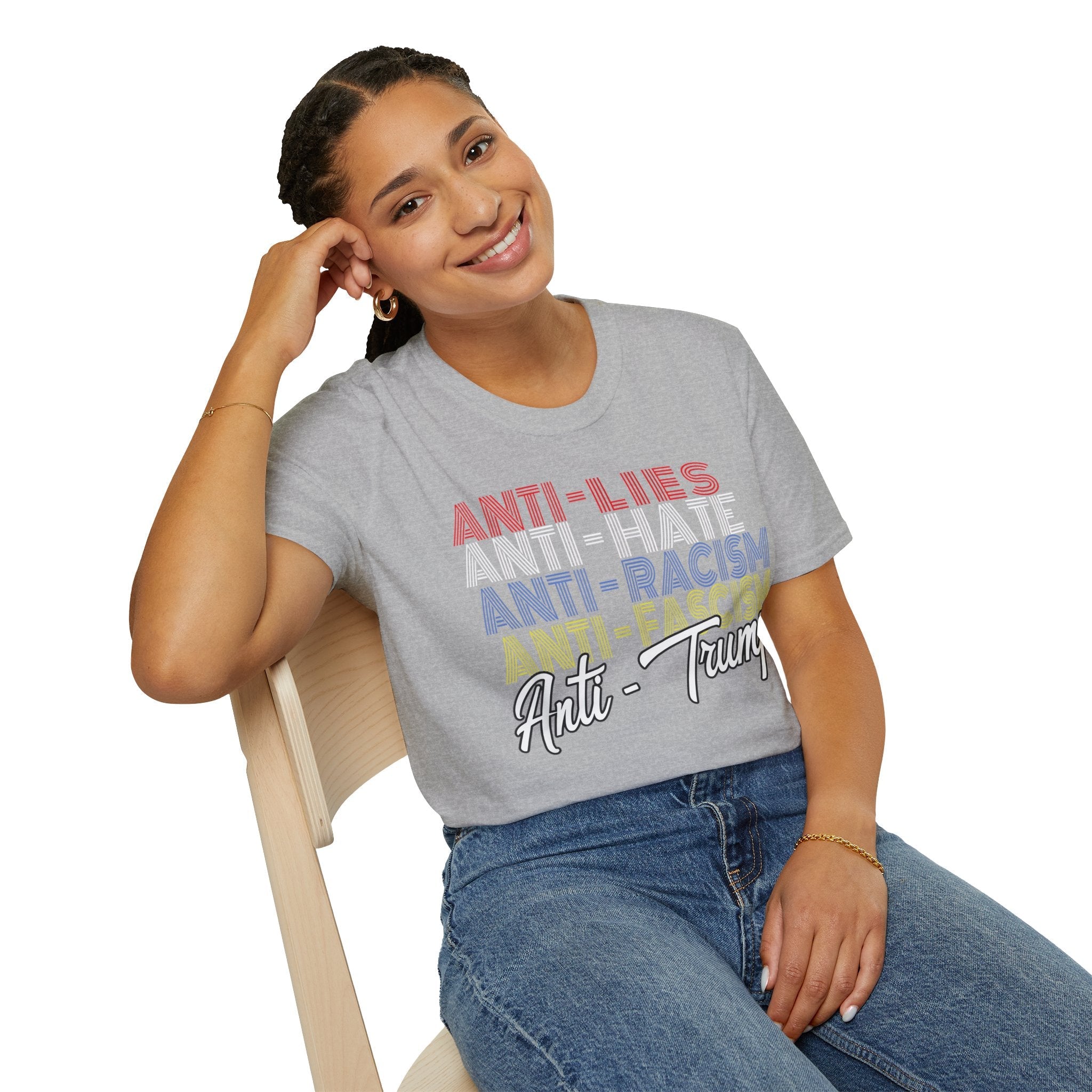 Anti - Trump Statement Softstyle Tee - Starry Skies Austin