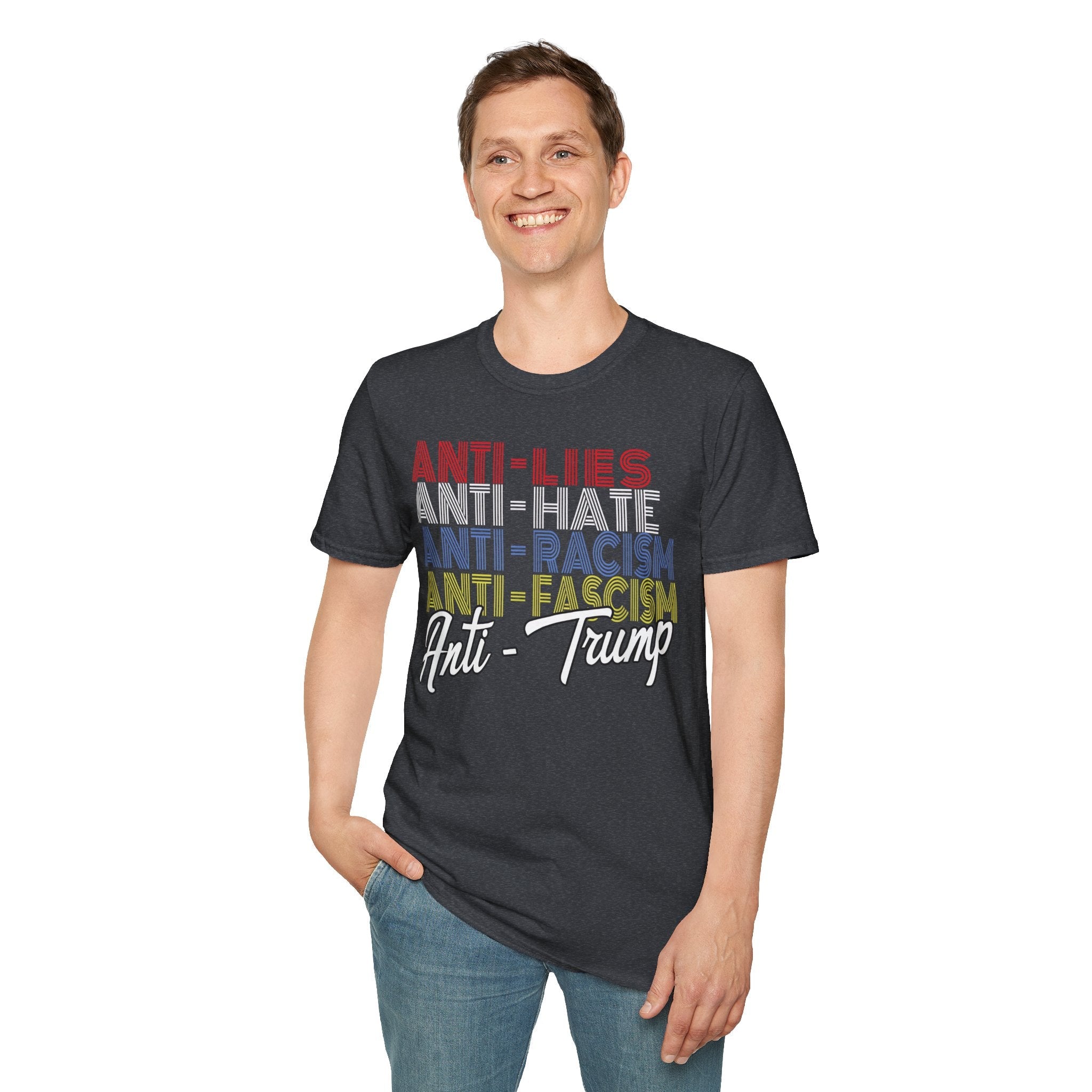 Anti - Trump Statement Softstyle Tee - Starry Skies Austin