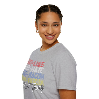 Anti - Trump Statement Softstyle Tee - Starry Skies Austin