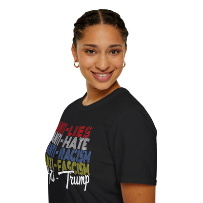Anti - Trump Statement Softstyle Tee - Starry Skies Austin