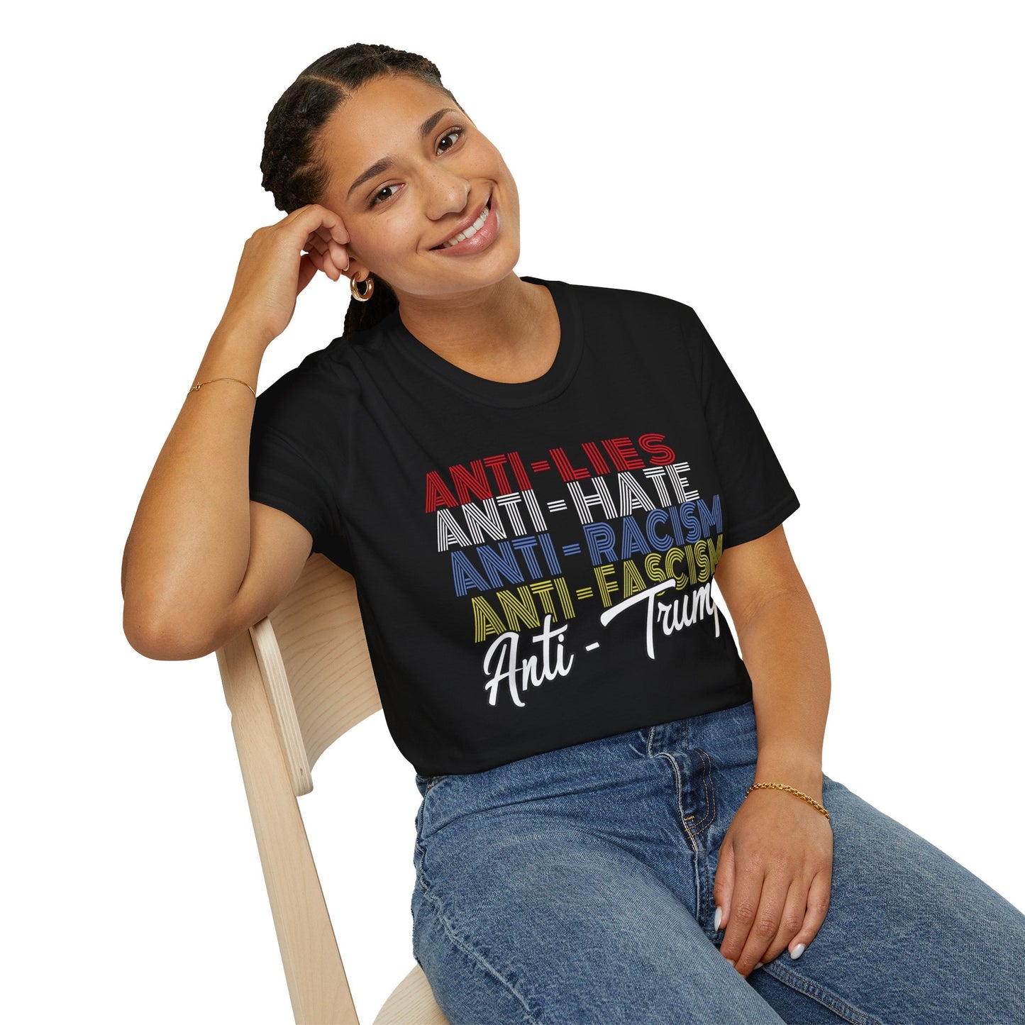 Anti - Trump Statement Softstyle Tee - Starry Skies Austin
