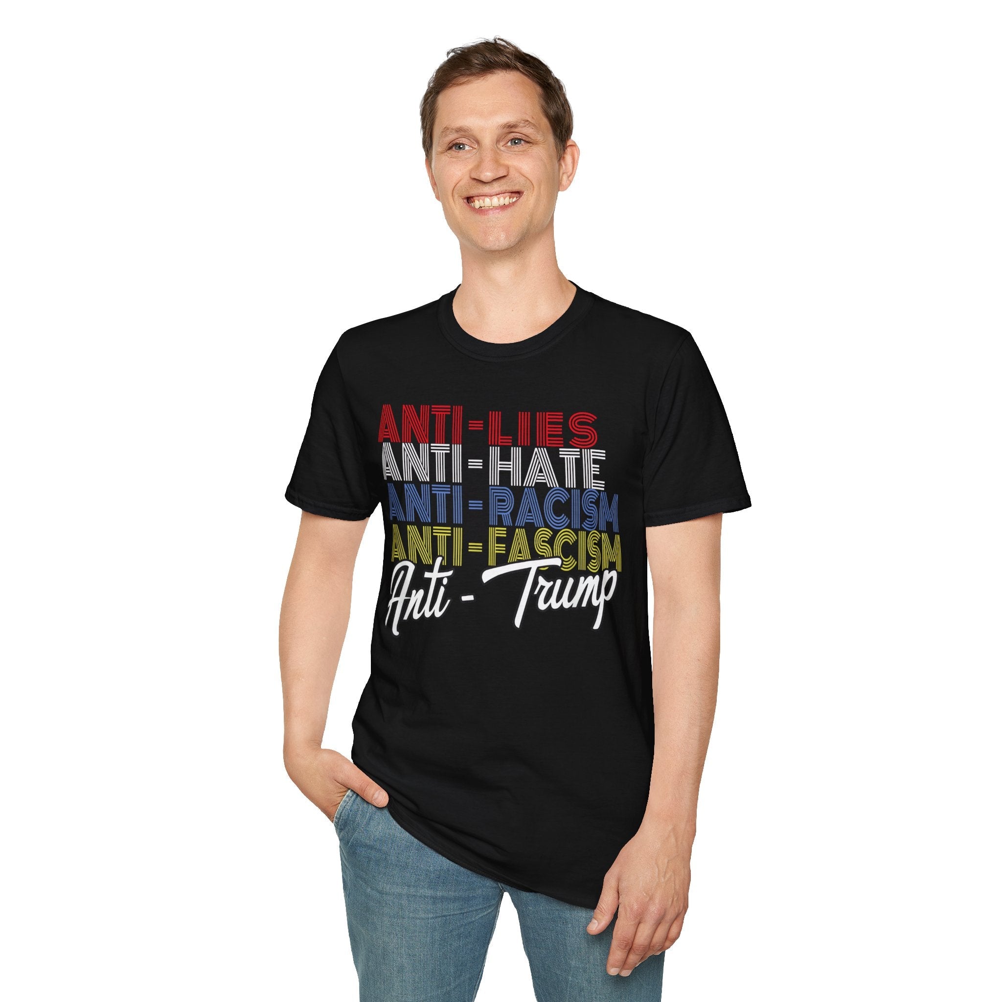 Anti - Trump Statement Softstyle Tee - Starry Skies Austin