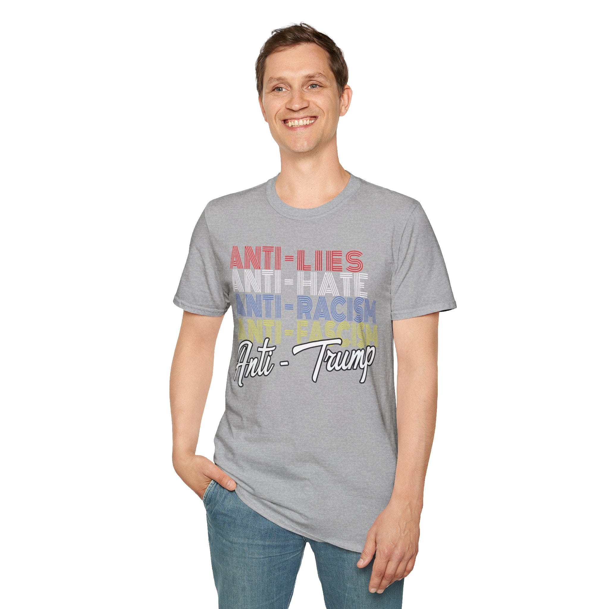 Anti - Trump Statement Softstyle Tee - Starry Skies Austin