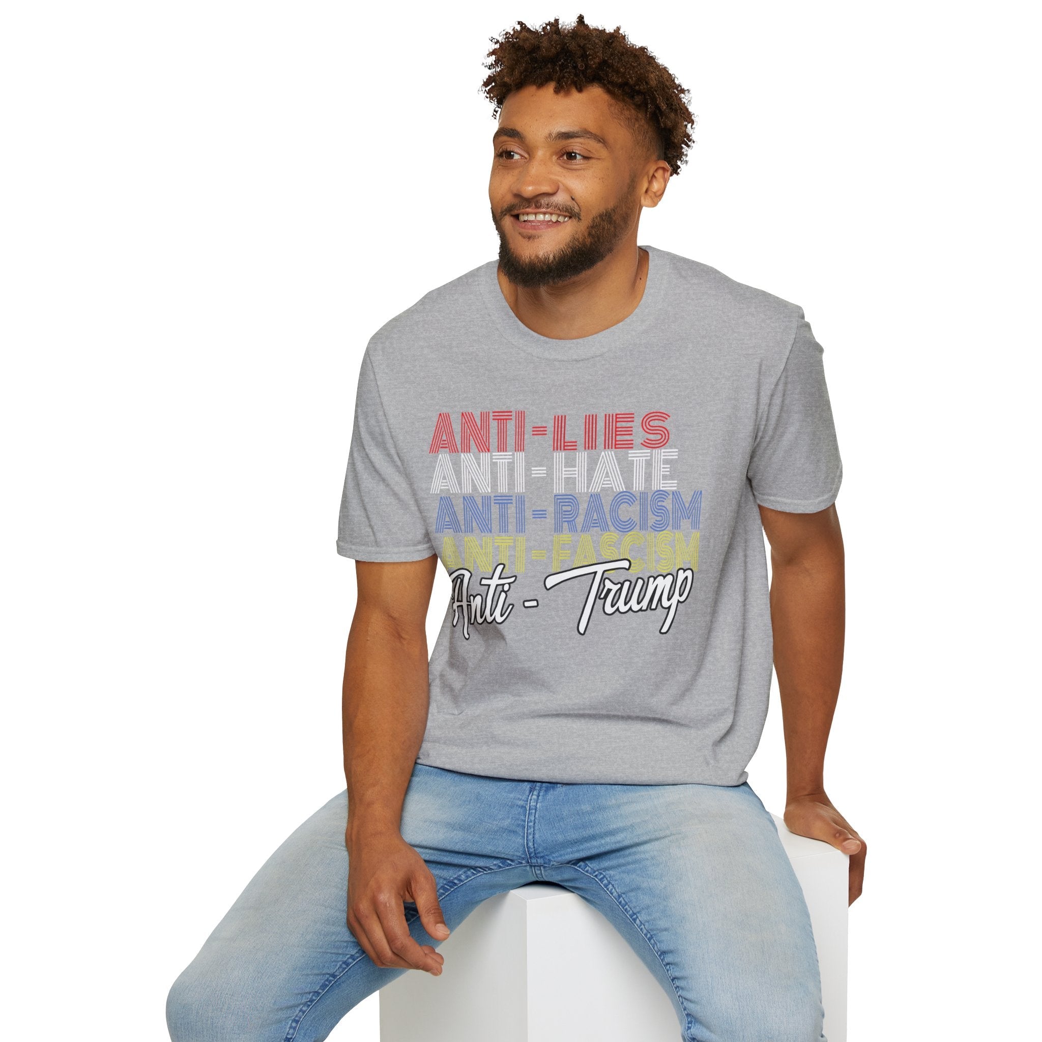 Anti - Trump Statement Softstyle Tee - Starry Skies Austin