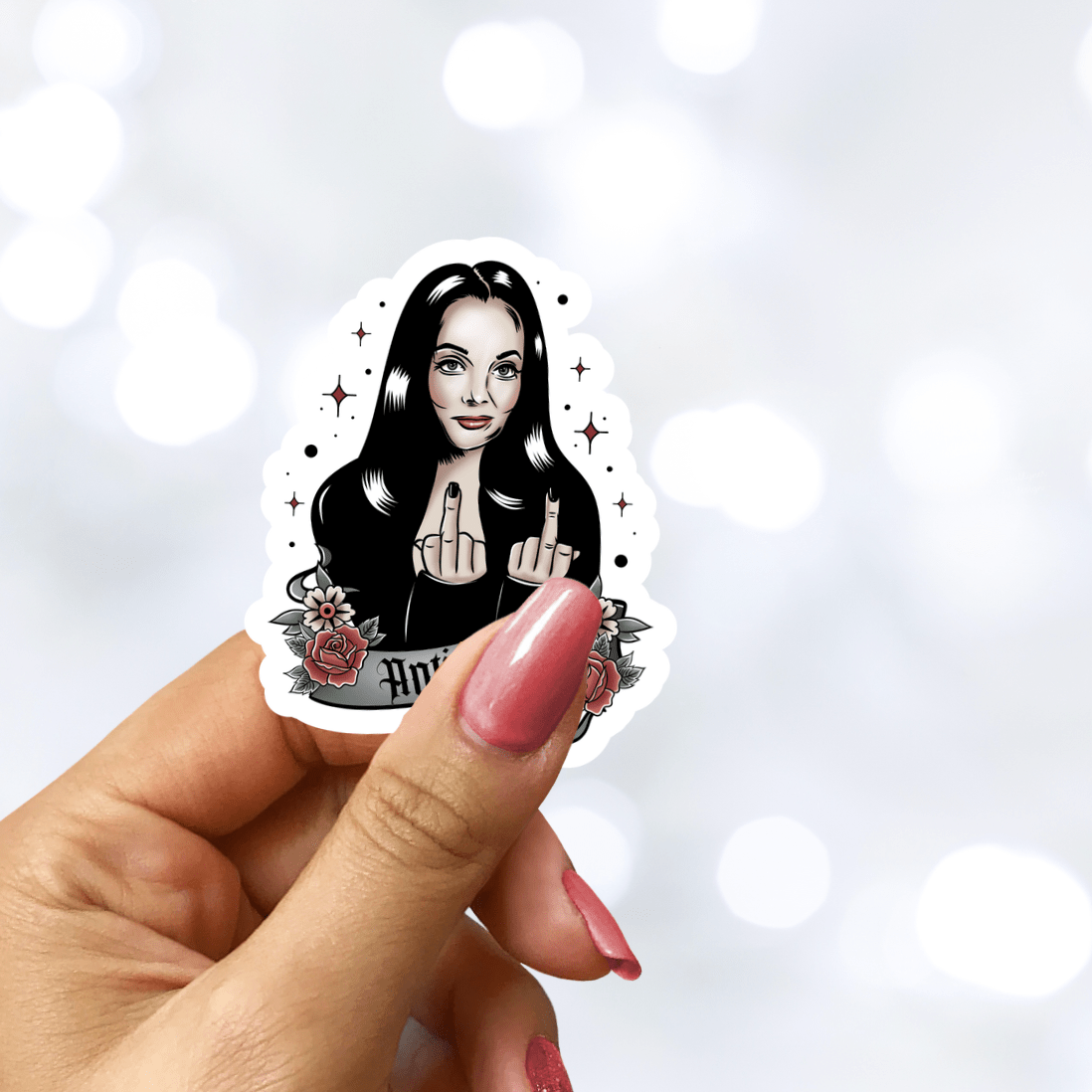 Antisocial Middle Fingers Star Sparkle Sticker - Starry Skies Austin