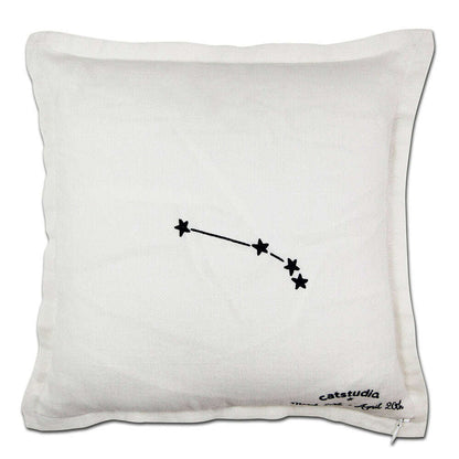 Aries Astrology Hand-Embroidered Pillow by Cat Studio - Starry Skies Austin