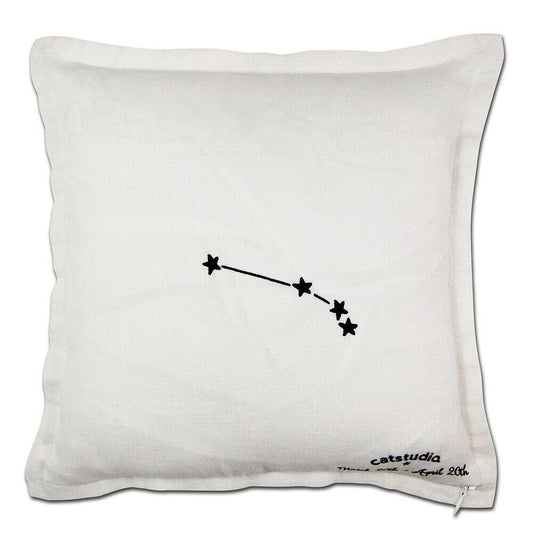 Aries Astrology Hand-Embroidered Pillow by Cat Studio - Starry Skies Austin