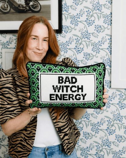 Bad Witch Energy Needlepoint Pillow - Starry Skies Austin