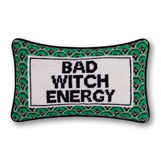 Bad Witch Energy Needlepoint Pillow - Starry Skies Austin