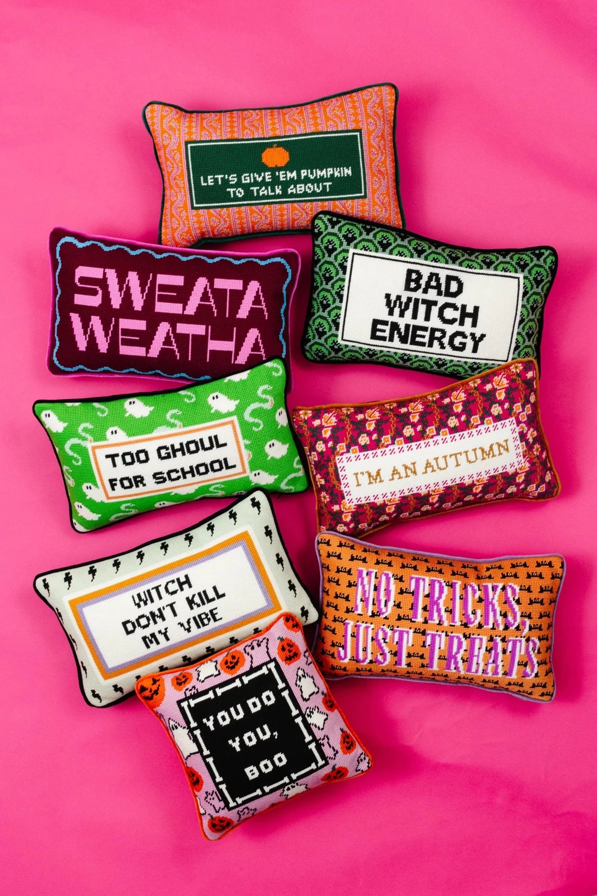 Bad Witch Energy Needlepoint Pillow - Starry Skies Austin