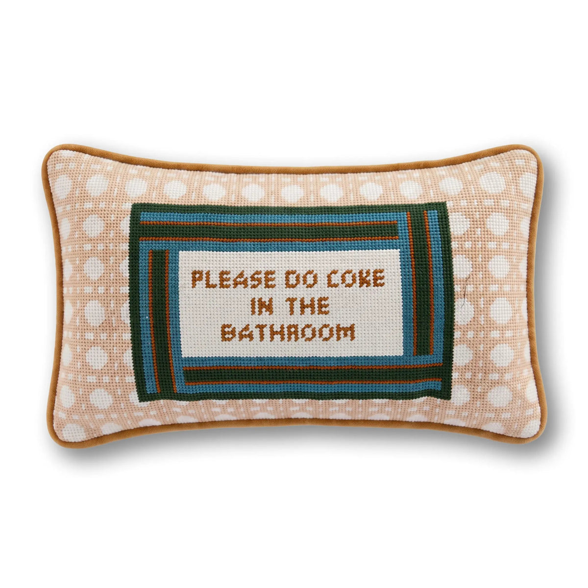 Bathroom Etiquette Needlepoint Pillow - Starry Skies Austin