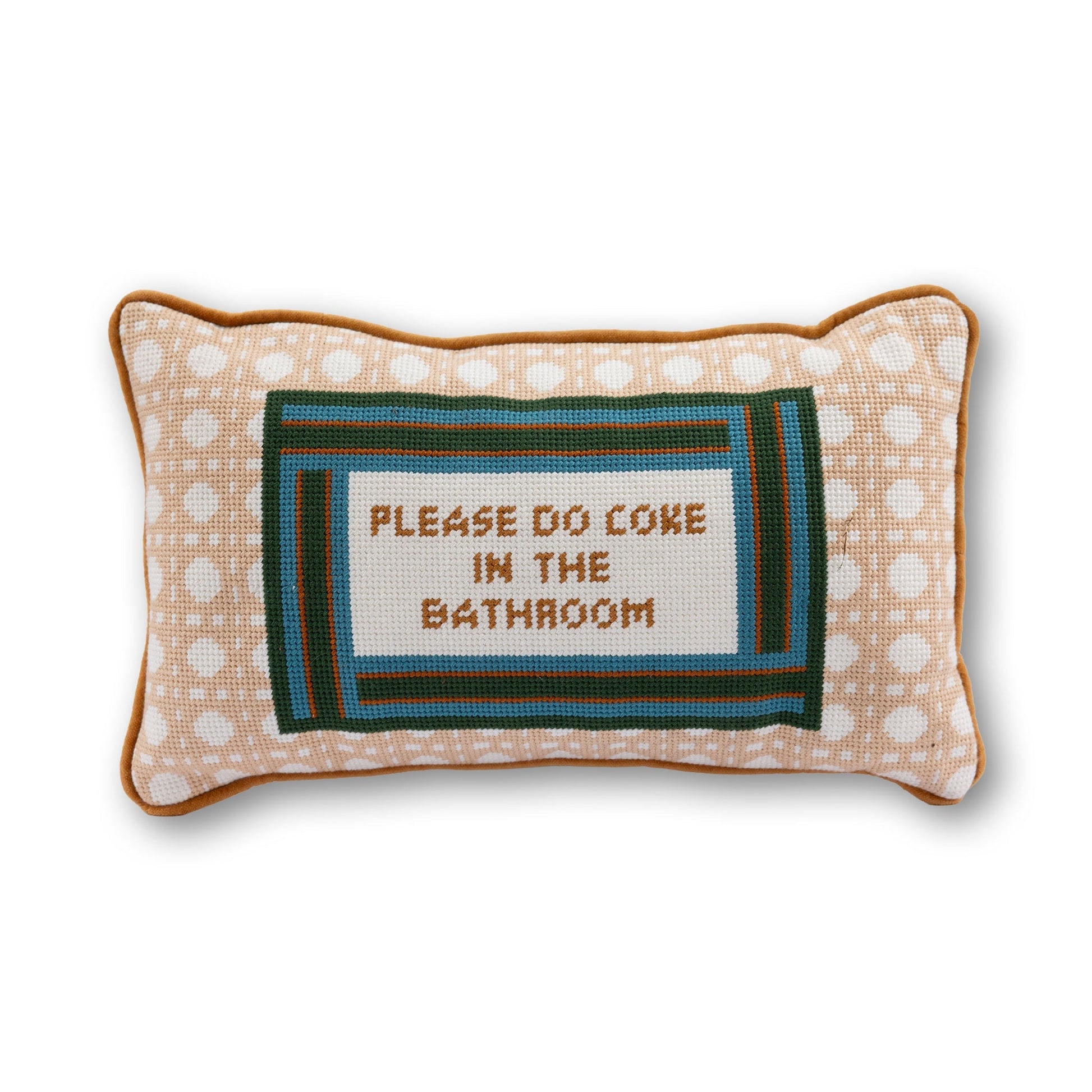 Bathroom Etiquette Needlepoint Pillow - Starry Skies Austin