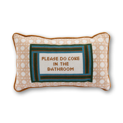 Bathroom Etiquette Needlepoint Pillow - Starry Skies Austin