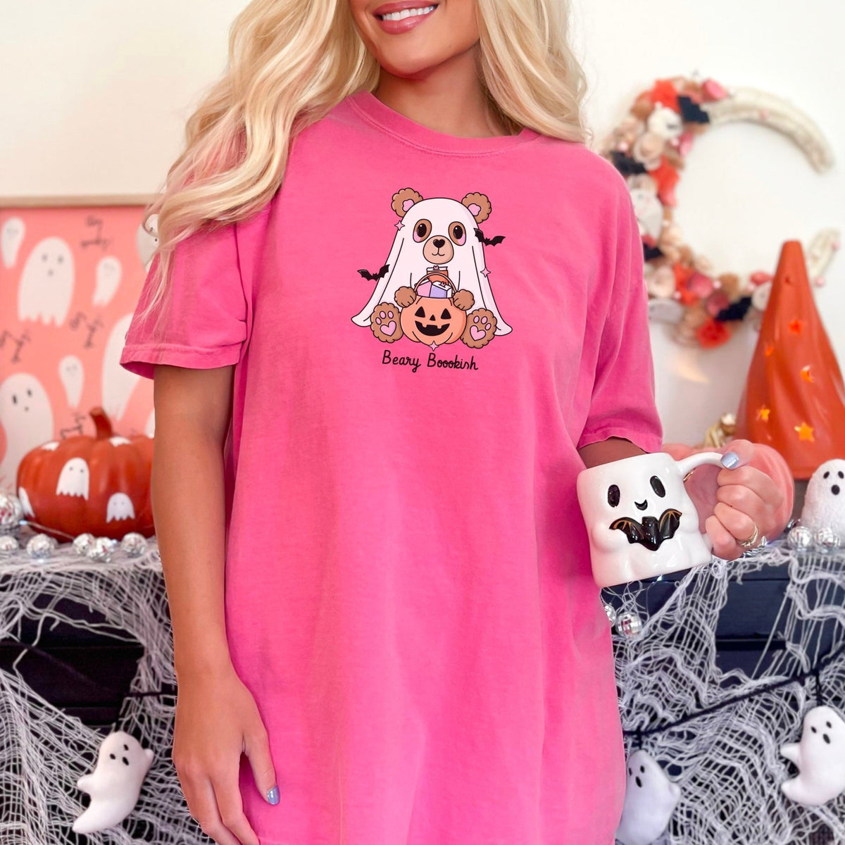 Beary Bookish Heavyweight Comfort Colors Shirt - Starry Skies Austin