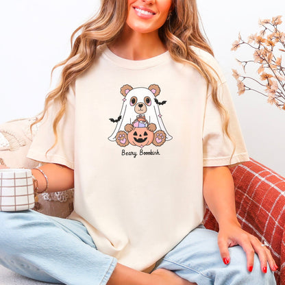 Beary Bookish Heavyweight Comfort Colors Shirt - Starry Skies Austin
