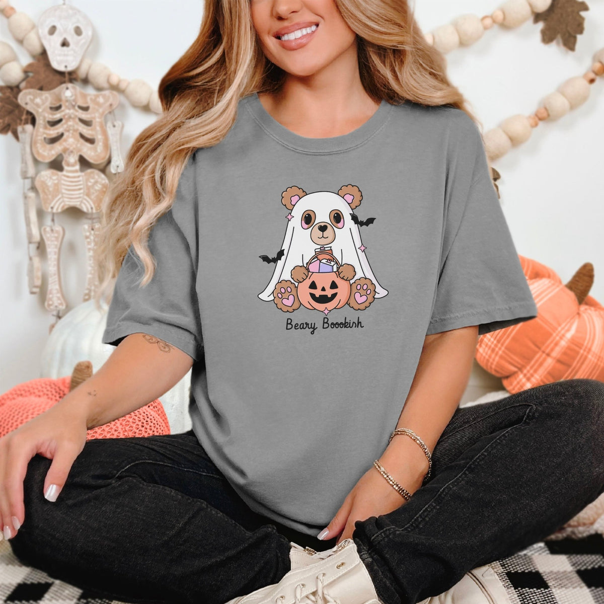 Beary Bookish Heavyweight Comfort Colors Shirt - Starry Skies Austin