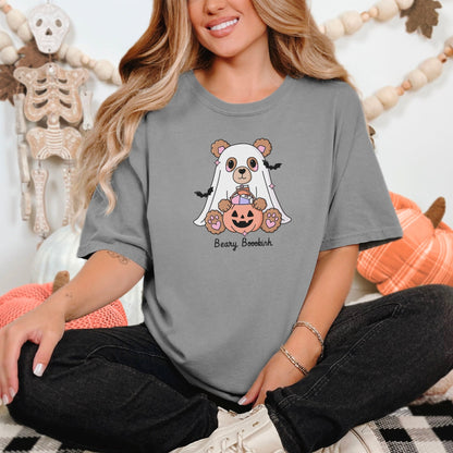 Beary Bookish Heavyweight Comfort Colors Shirt - Starry Skies Austin