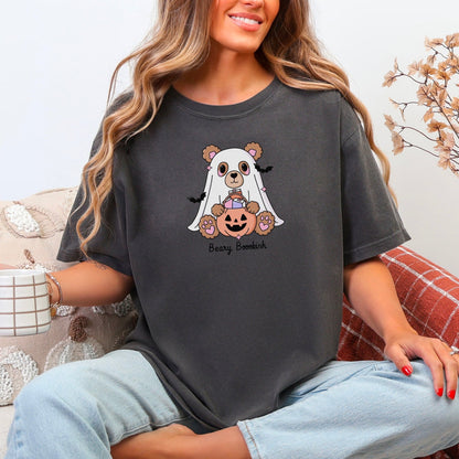 Beary Bookish Heavyweight Comfort Colors Shirt - Starry Skies Austin
