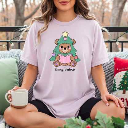 Beary Bookmas Heavyweight Comfort Colors Shirt - Starry Skies Austin
