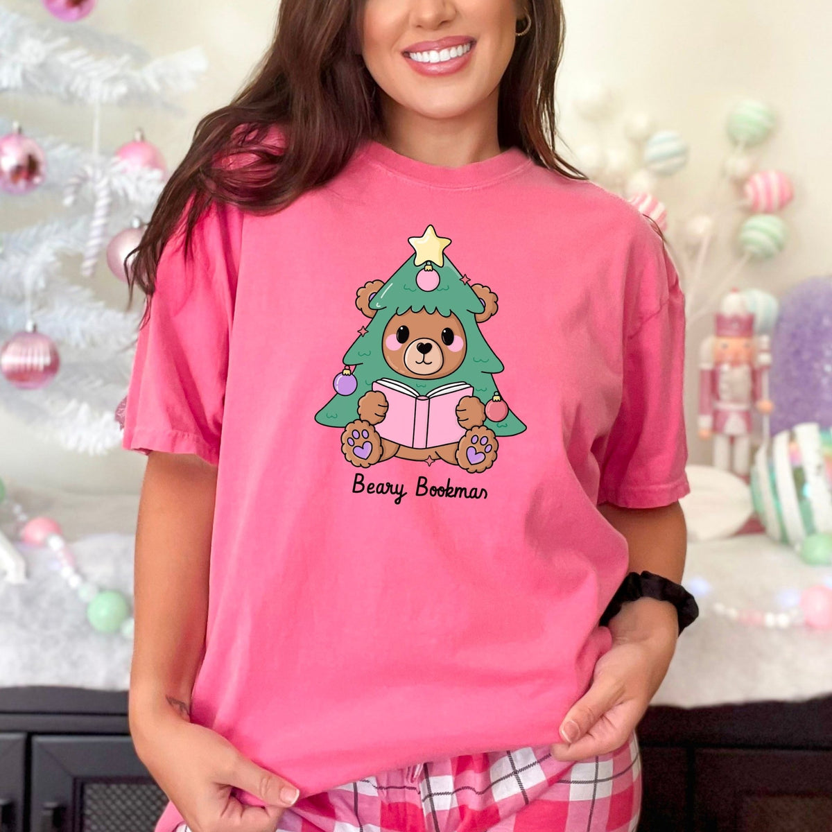 Beary Bookmas Heavyweight Comfort Colors Shirt - Starry Skies Austin