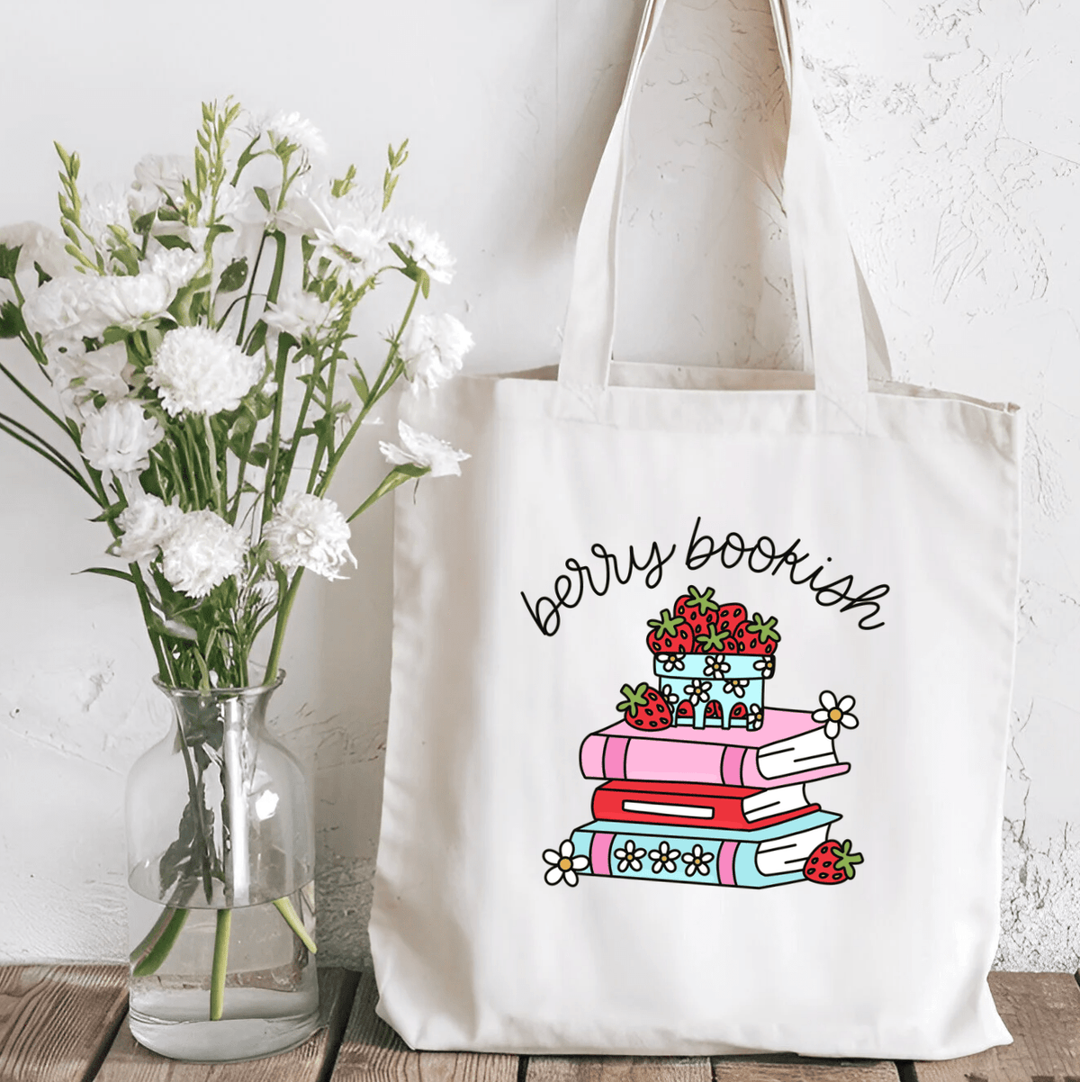 Berry Bookish Sublimated Canvas Tote Bag - Starry Skies Austin