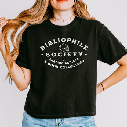 Bibliophile Society Heavyweight Comfort Colors Boxy Cropped Shirt - Starry Skies Austin