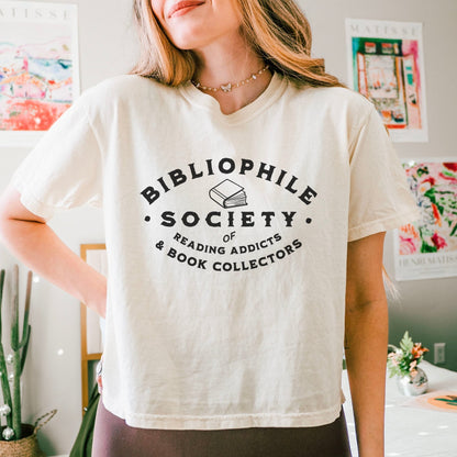 Bibliophile Society Heavyweight Comfort Colors Boxy Cropped Shirt - Starry Skies Austin