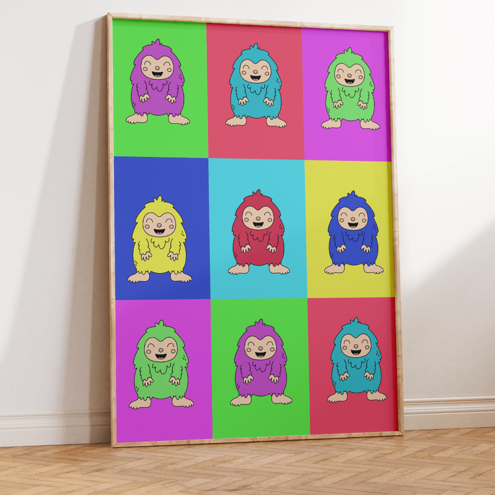 Big Foot Pop Art Unframed Art Print - Starry Skies Austin