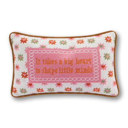 Big Heart Needlepoint Pillow - Starry Skies Austin