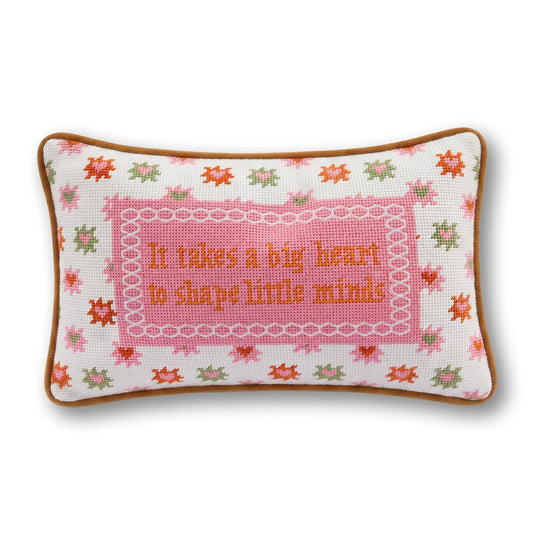 Big Heart Needlepoint Pillow - Starry Skies Austin