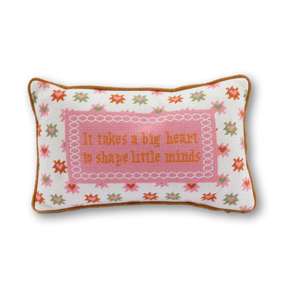 Big Heart Needlepoint Pillow - Starry Skies Austin