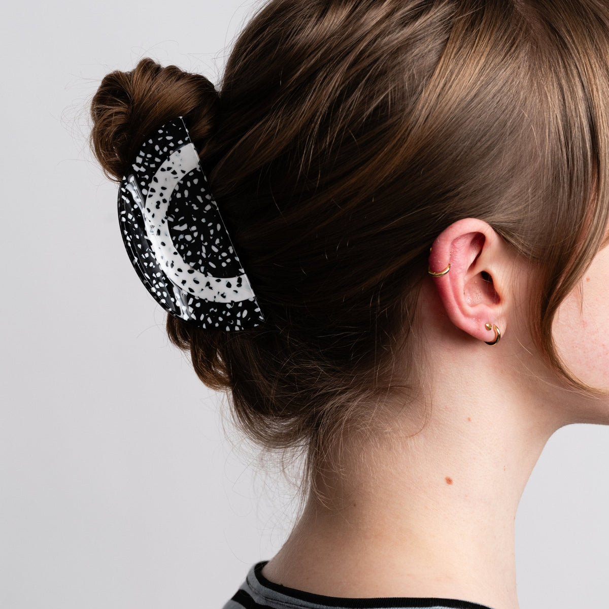 Black and White Rainbow Hair Claw - Starry Skies Austin