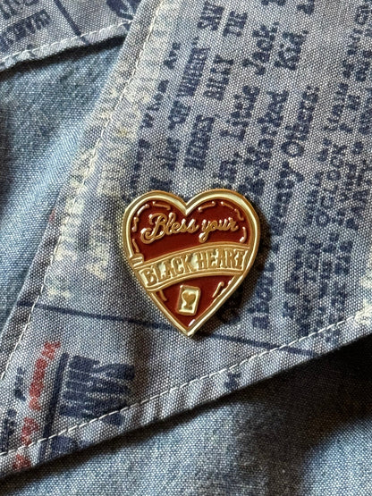 Bless Your Black Heart Enamel Pin | Southern Gothic Pin - Starry Skies Austin