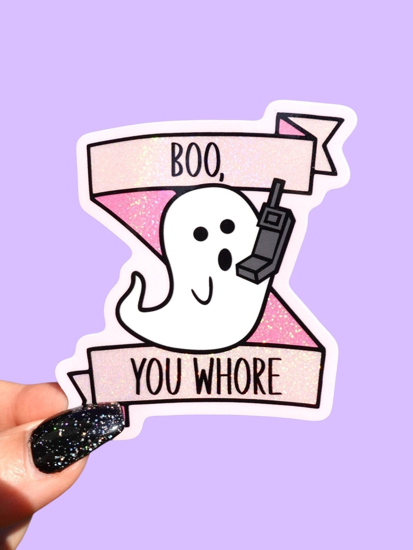 Boo You Whore Halloween Sticker - Starry Skies Austin