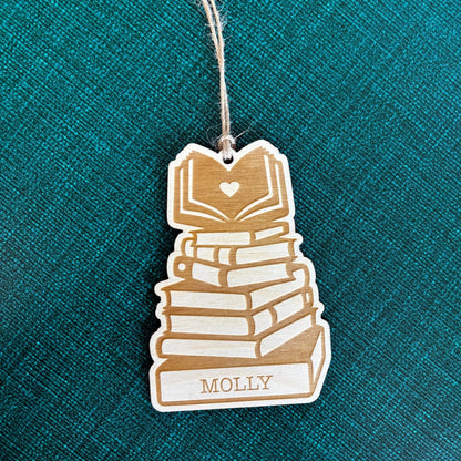Book Christmas Ornament, book lover ornament, custom book ornament for book club gifts, Unique Personalized Holiday Gift, Reader Gifts - Starry Skies Austin