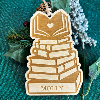Book Christmas Ornament, book lover ornament, custom book ornament for book club gifts, Unique Personalized Holiday Gift, Reader Gifts - Starry Skies Austin