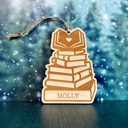 Book Christmas Ornament, book lover ornament, custom book ornament for book club gifts, Unique Personalized Holiday Gift, Reader Gifts - Starry Skies Austin