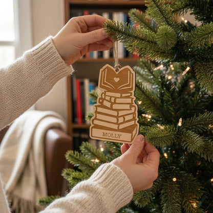 Book Christmas Ornament, book lover ornament, custom book ornament for book club gifts, Unique Personalized Holiday Gift, Reader Gifts - Starry Skies Austin
